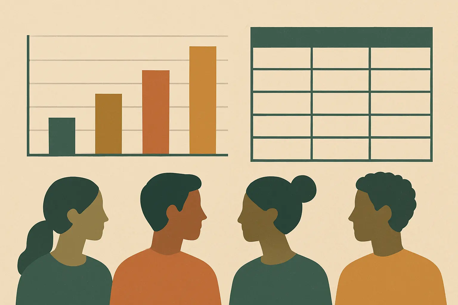 Flat vector illustration of South African postgraduate enrolment data shown as a rising column chart