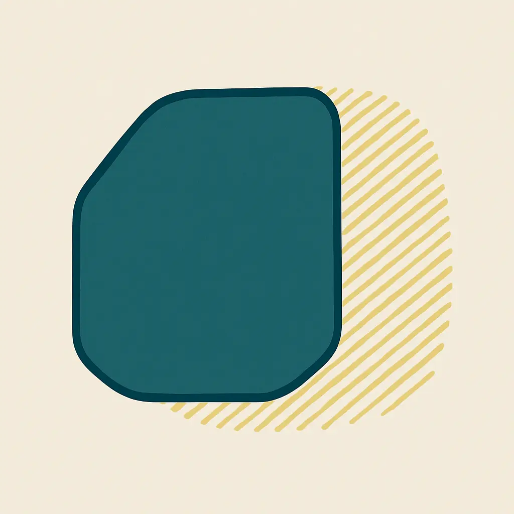 A solid claim area with a drawn boundary and hatched space beyond it, representing the limits of what a study can support
