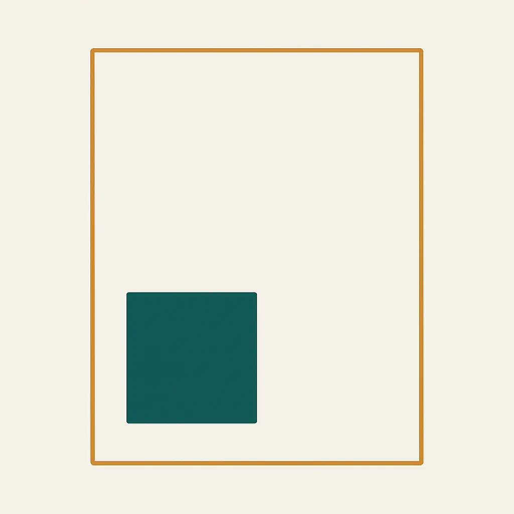 A small solid block inside a larger outlined block, representing the thirty-credit research component inside a one hundred and twenty credit honours degree