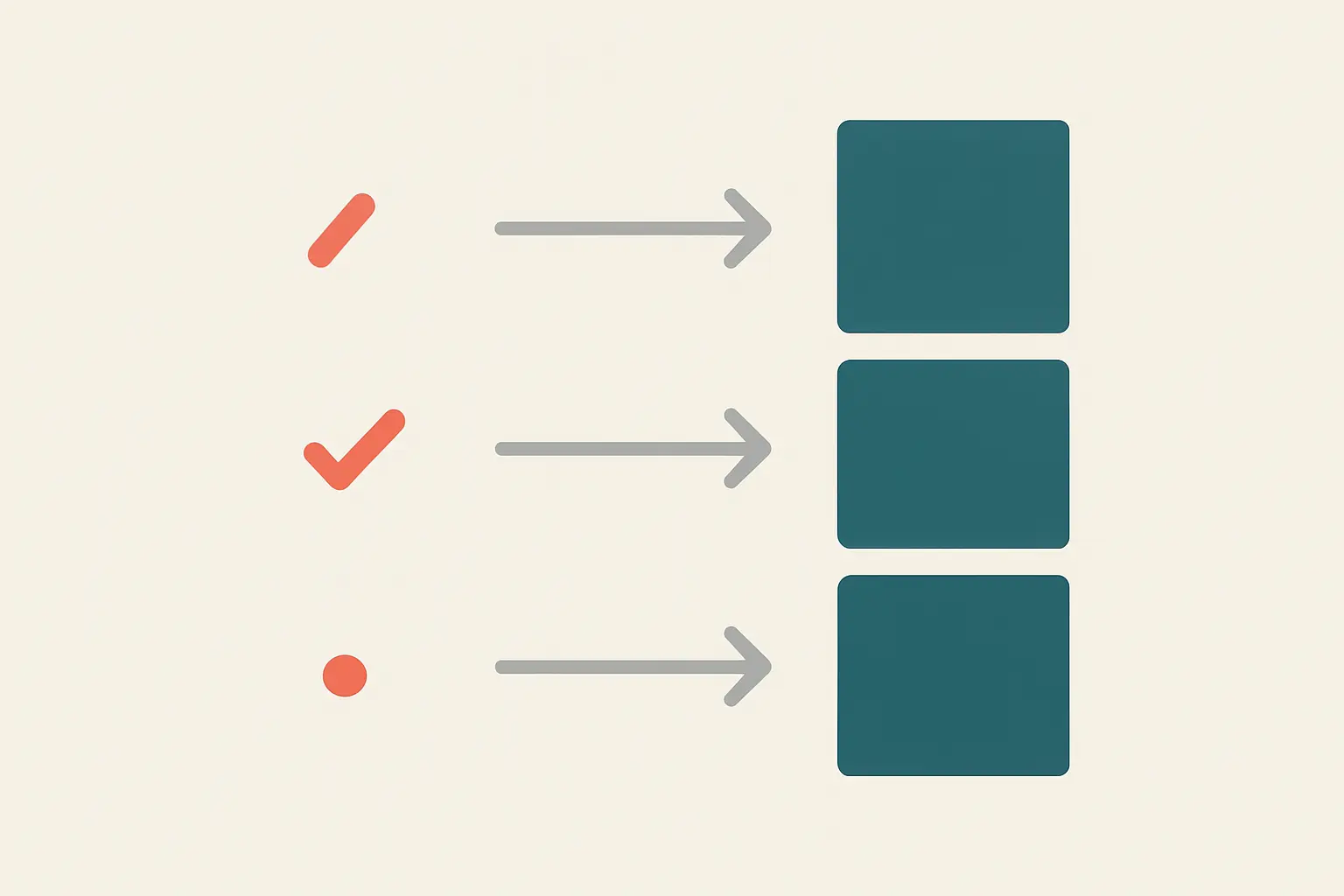 A three-column grid pairing each comment with a change and a location, representing a response-to-examiners document