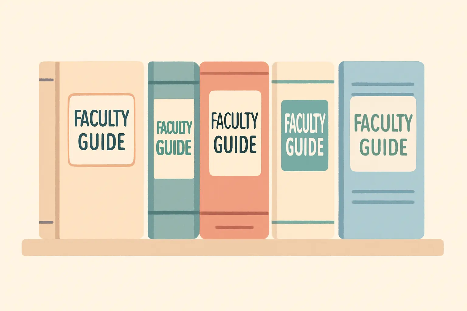 Flat vector illustration of several faculty referencing guides each with a different style marker