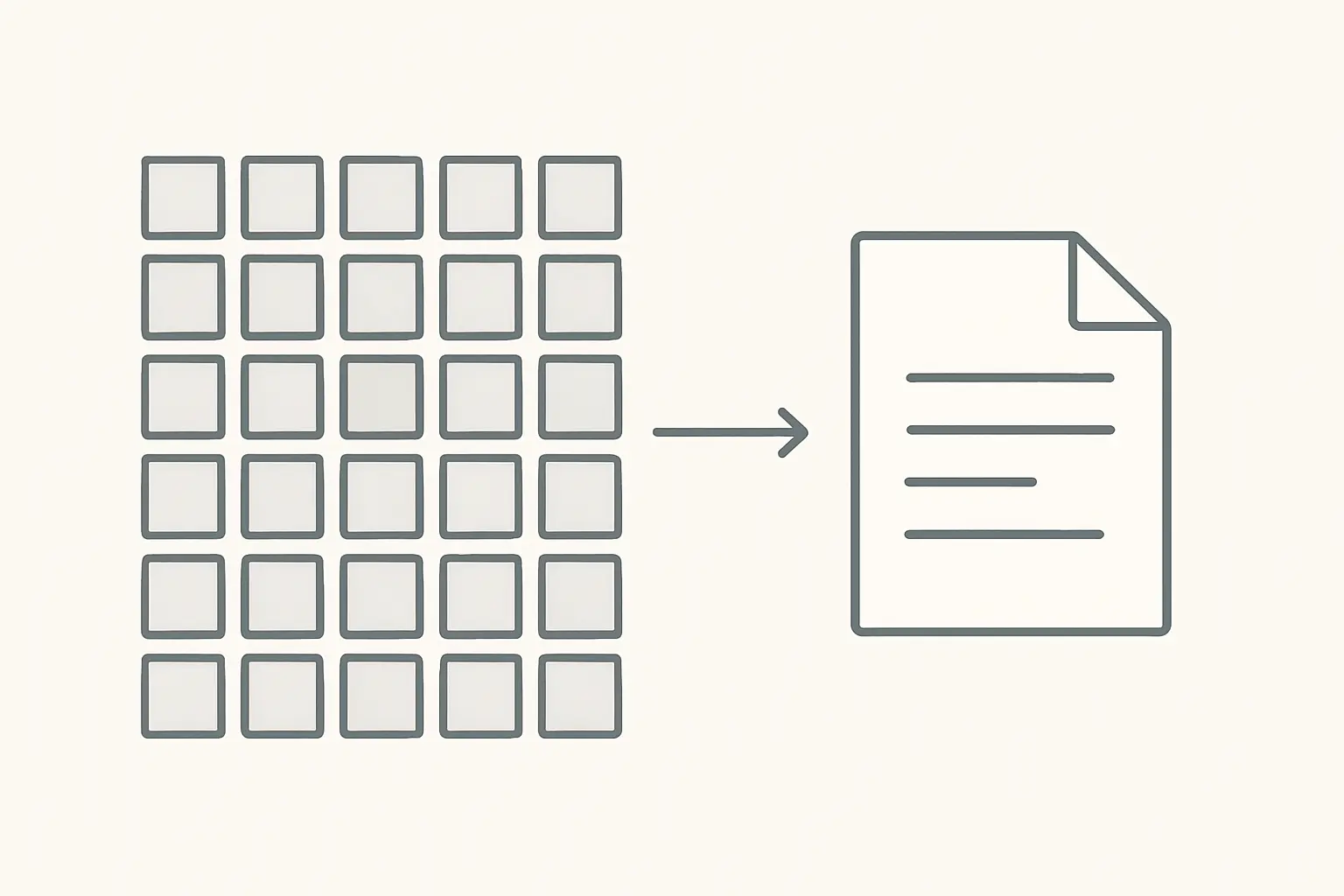 Illustration of forty topic tiles narrowing down to a single highlighted research topic, representing choosing an accounting dissertation topic