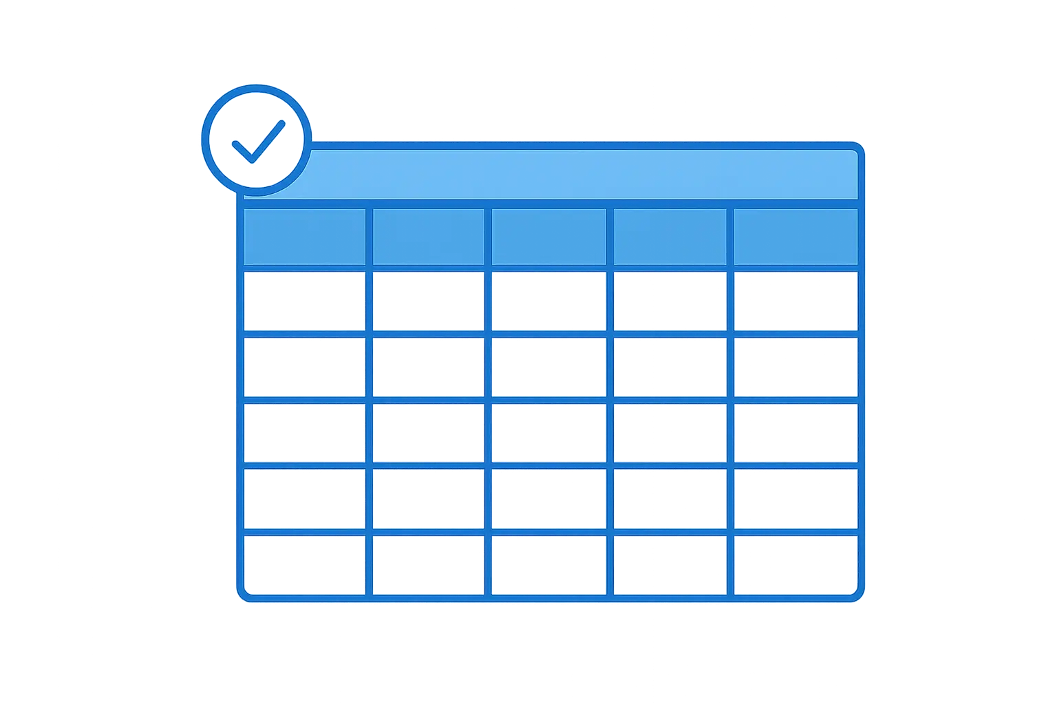 Simplified five-column matrix diagram illustration